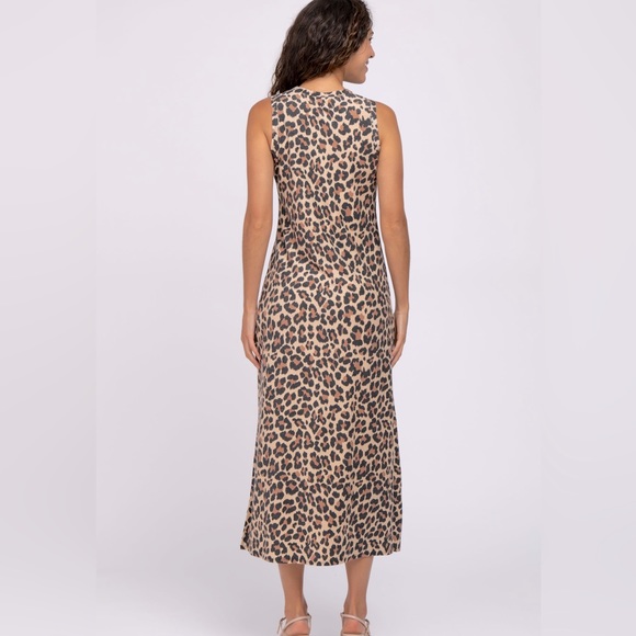 NWOT Pink Blush Maternity Brown Animal Print Sleeveless Maxi w/ Side Slits - S - Picture 3 of 9